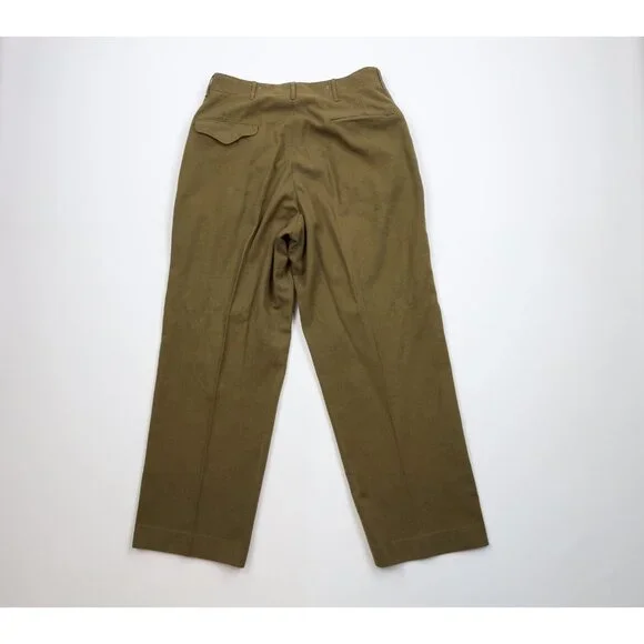 Vtg 40s 50s Korean World War II Mens 33x31 Distressed Wool Trousers Pants USA